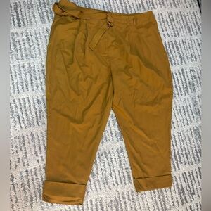 Elizabeth and James mustard yellow paper bag pants trousers size 26W